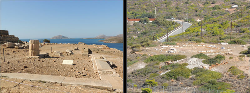Propylon (li), Athena-Heiligtum (re) / Propylon (l), Sanctuary of Athena (r)