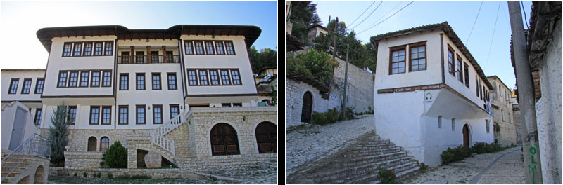 Haus im osmanischen Stil (li), Steinhaus in der Altstadt (re) / Ottoman style house (l), stone house in the old town /r).