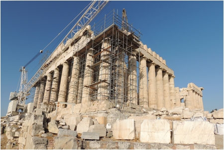 Parthenon mit Gerüst / Parthenon with scaffolding