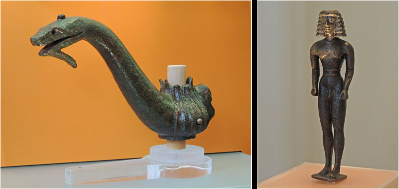 Schlangenlampe und Kouros-Figur / Snake lamp and kouros figure