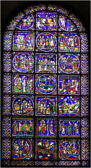 Buntglasfenster / 2nd Typological Window Canterbury Cathedral 